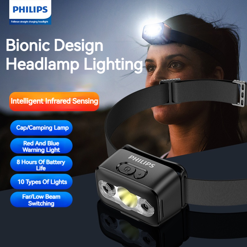 Camping Cooking Fish - フィリップス LED ヘッドランプ センサーヘッド 懐中電灯 10種類の照明