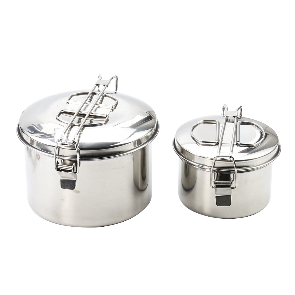 Camping Cooking Pot With Lid - ステンレス鋼キャンプ用吊り下げ鍋 蓋付き ポータブルアウトドア調理器具 ピクニック調理用 スープ コーヒー