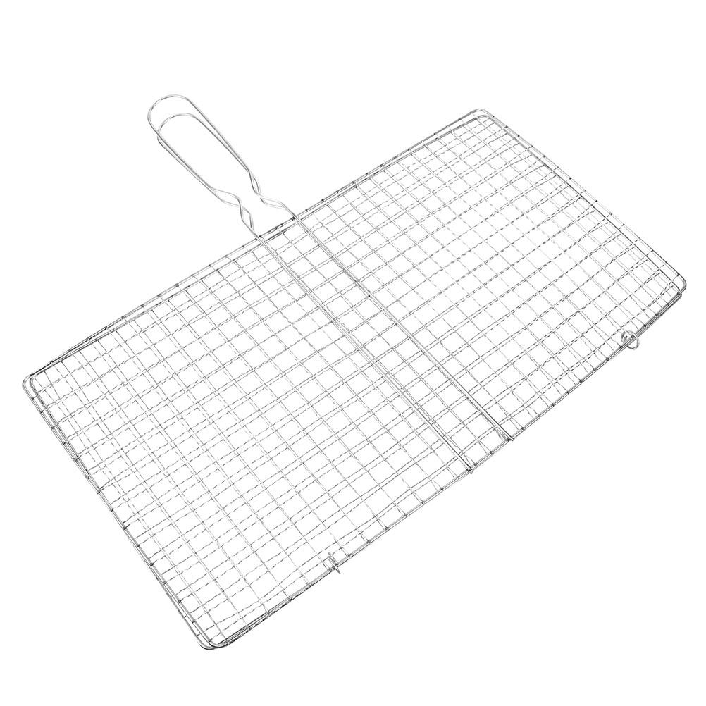 Campfire Cooking - BBQグリルバスケット バーベキューネット 折りたたみ式魚焼きラック ポータブルキャンプファイヤー調理器具 アウトドアグリルアクセサリーラックツール