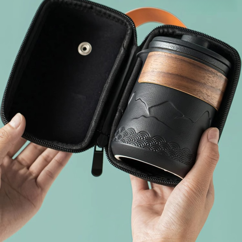 Camping Cooking Accessories - ポータブルトラベルティーセット 1 ポット 1 カップクイックカップティーセット 1
