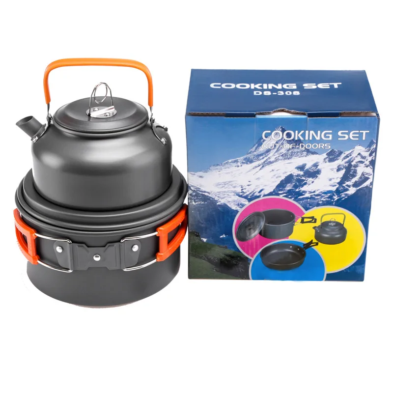 Camping Cooking Kettle - アウトドアポットパンケトルキャンプ調理器具キットハイキングピクニック自動運転折りたたみ調理鍋食器調理器具観光ハイキング