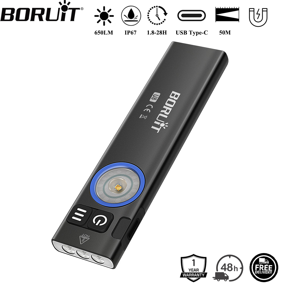 Camping Cooking Fish - BORUiT U8 650LM EDC LED懐中電灯 タイプC充電式