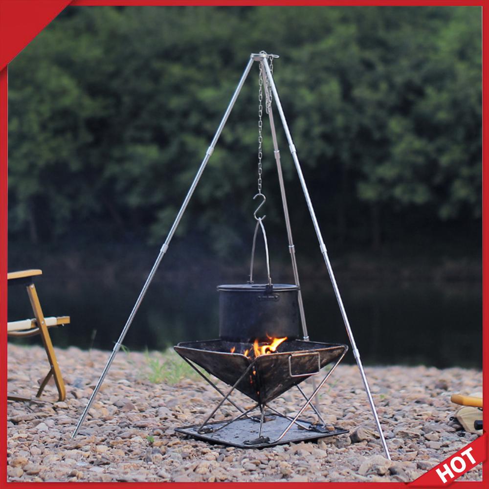Camping Cooking Pot Tripod - 屋外調理三脚ポータブル取り外し可能なスタンドアルミ合金調理鍋フレームツールステンレス鋼チェーンキャンプアクセサリー