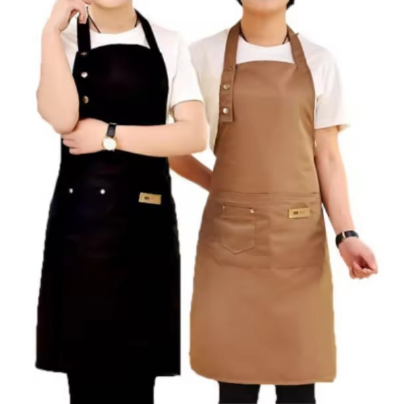 Camping Cooking Apron - 防水キッチンエプロン プロフェッショナルキッチンエプロン レストランショップウェイター作業服 女性/男性用 ポケット付き クリーニングエプロン