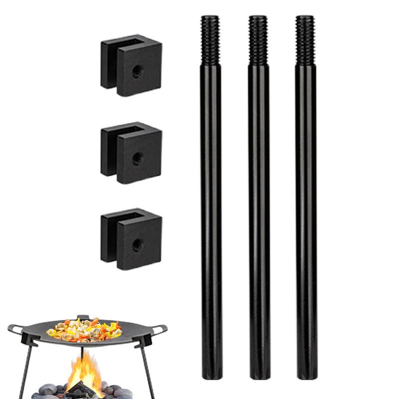 Camping Cooking Pot Tripod - アルミ合金キャンプ三脚,屋外ファイヤーピット,キャンプファイヤー用に取り外し可能なグリル,高さ調節可能