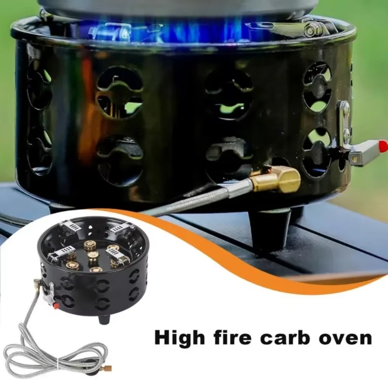 Camping No Cooking Meals - キャンプの調理、お湯を沸かす、お茶を淹れる、裏庭での食事用の屋外ガスストーブ、折りたたみポット付きセブンフレームガスクッカー 24BD