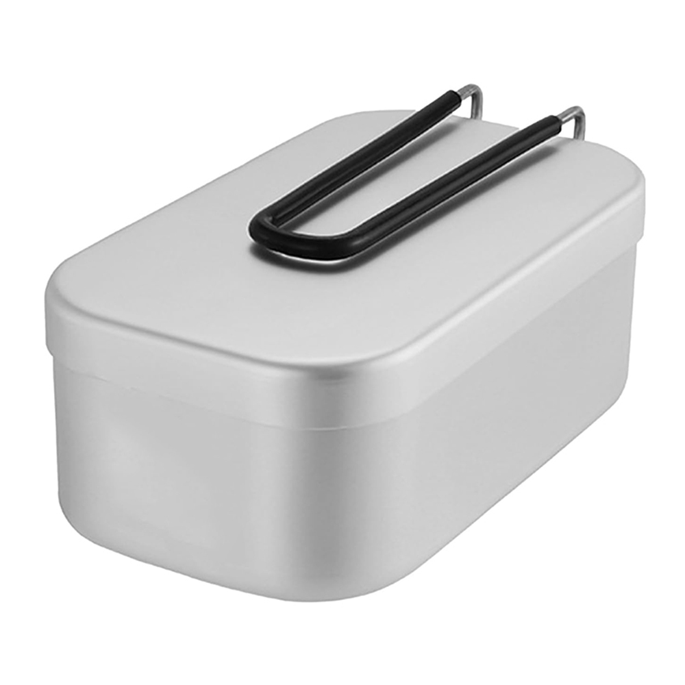 Camping Cooking Box - 800 ミリリットルアルミ弁当箱屋外キャンプ調理器具食器折りたたみハンドルピクニックボックス調理食品弁当箱ハイキング用