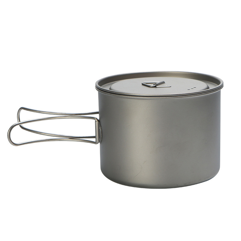 Camping Cooking Handle - 吊り下げハンドル付きチタン調理鍋,ポータブル,キャンプ,ピクニック,屋外,750ml,900ml