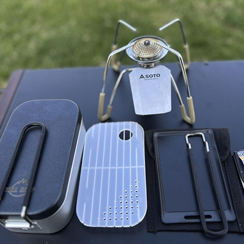 Camping No Cooking Meals - R6FE 壊れないアルミニウムポータブル調理器具セット傷つきにくい小さなソリューション荒野アウトドア活動に適した