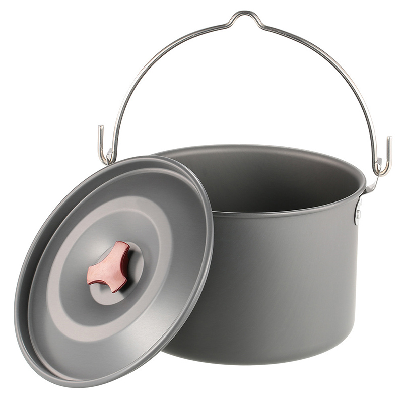 Camping Cooking Pot Tripod - 4L キャンプ用吊り下げ鍋 キャンプ三脚 火に吊るす鍋 屋外キャンプファイヤー調理器具 ピクニック調理食器