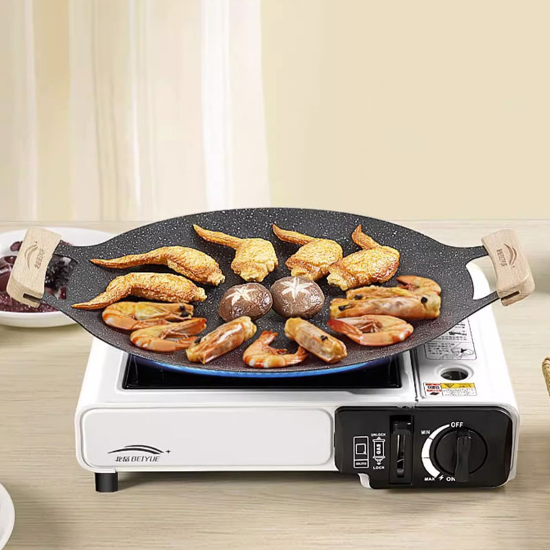 Camping Cooking Disc - ﻿ 26/30/33CM屋外キャンプグリルパン韓国風マイファンストーンノンスティックバーベキュープレート鉄板焼きポータブル家庭用フライパン