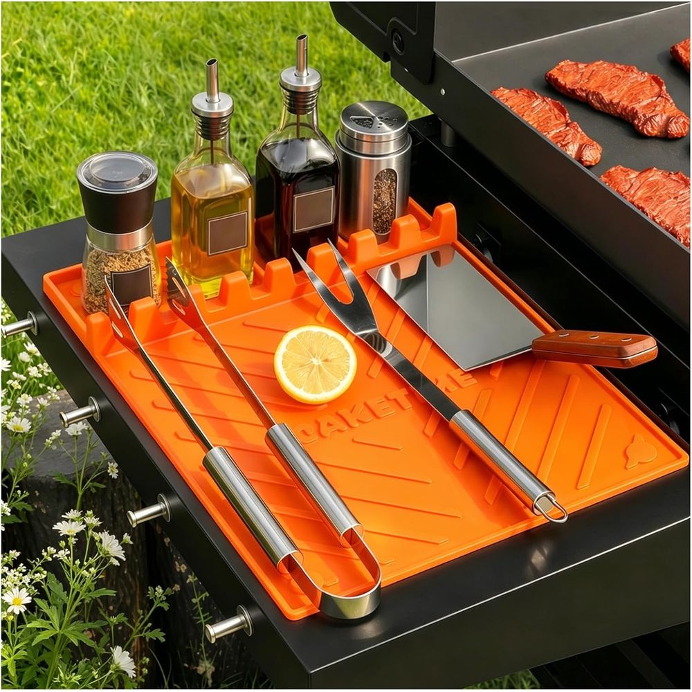 Camping Cooking Accessories - シリコン製グリルマットまたはグリドルアクセサリー、調理キッチン、バーベキューの必需品、カウンタートップ、屋外キャンプ、芝生用
