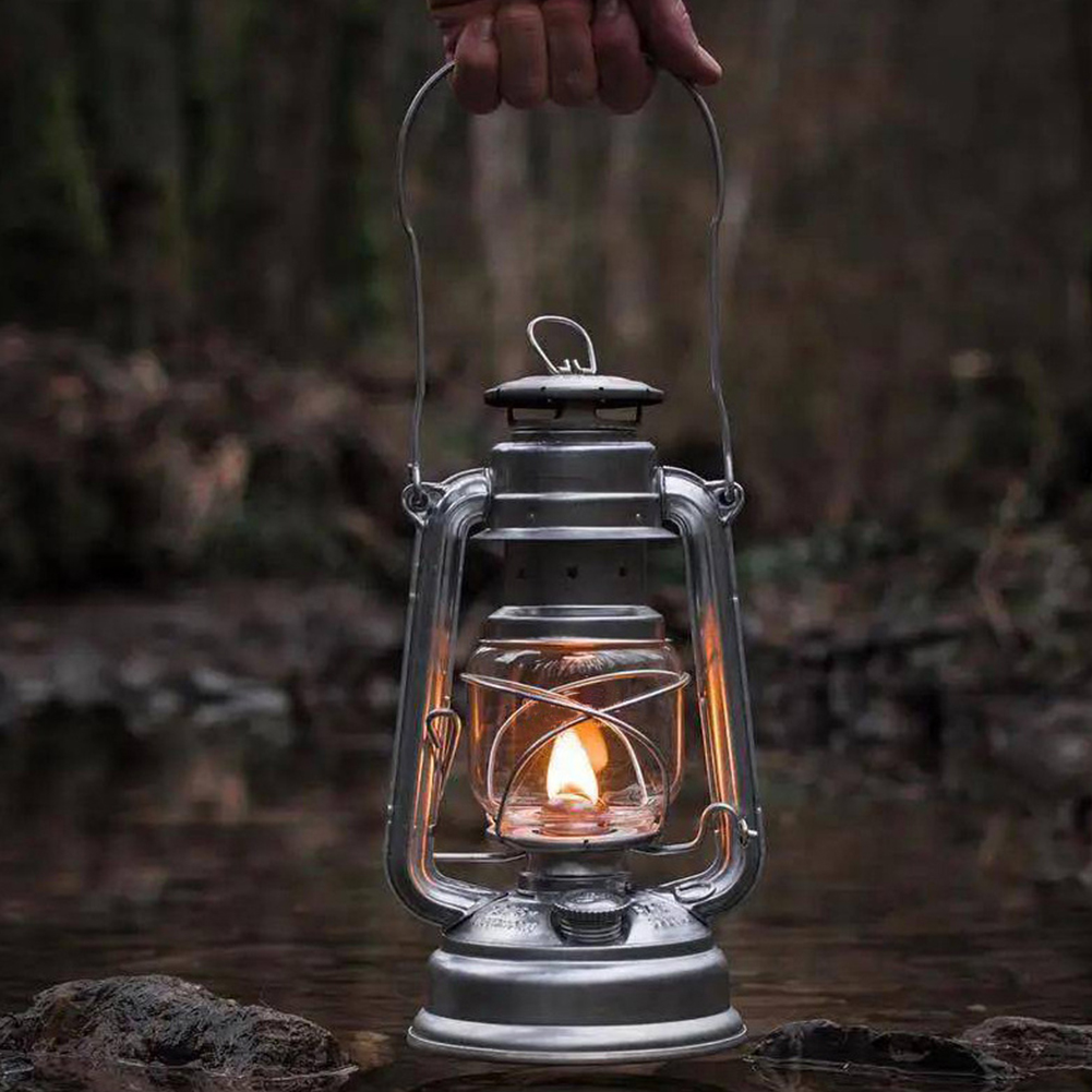 Camping Cooking Accessories - ハンドル付きキャンプ灯油ランプ、屋外雰囲気照明、テントランタン、ヴィンテージオイル燃焼テーブル、ハーケーンランプ、ポータブル