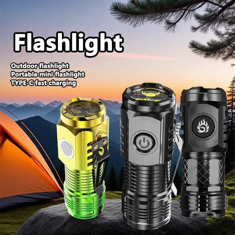 Camping Cooking Fish - 超高輝度ミニ LED 懐中電灯トーチ充電式釣り照明ランタン強力な屋外キャンプランプ子供の懐中電灯
