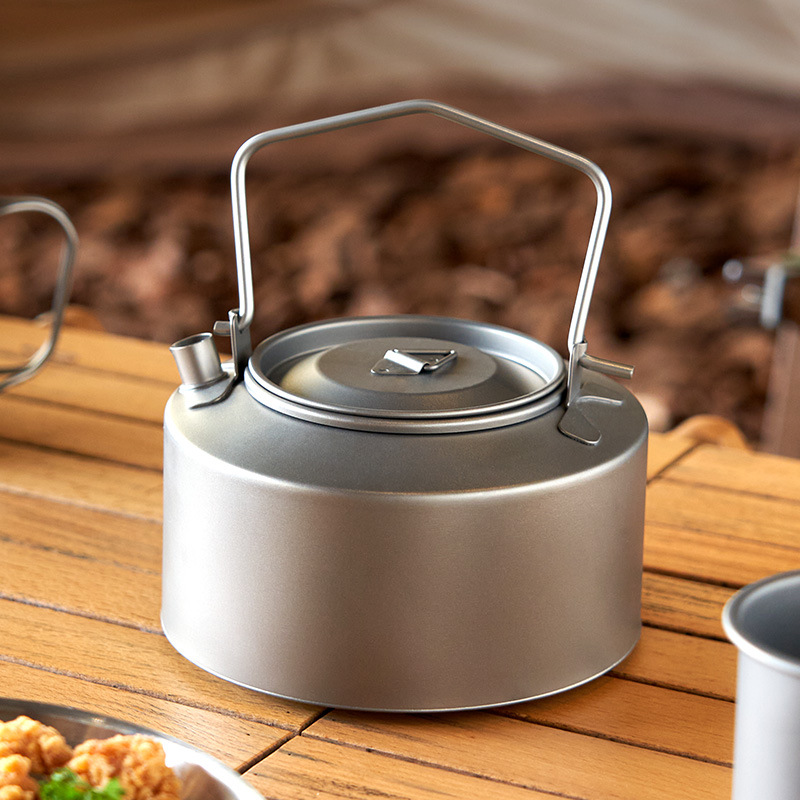 Camping Cooking Kettle - キャンプ水調理ケトルチタンケトル 980 ミリリットル茶コーヒーポット超軽量
