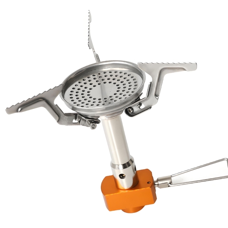 Camping No Cooking Meals - G92F アウトドアミールクッカーヘッド、折りたたみサポートウィング、トレイルクッキング用キャンプ熱源、メタルセンター、メタルサポート付き