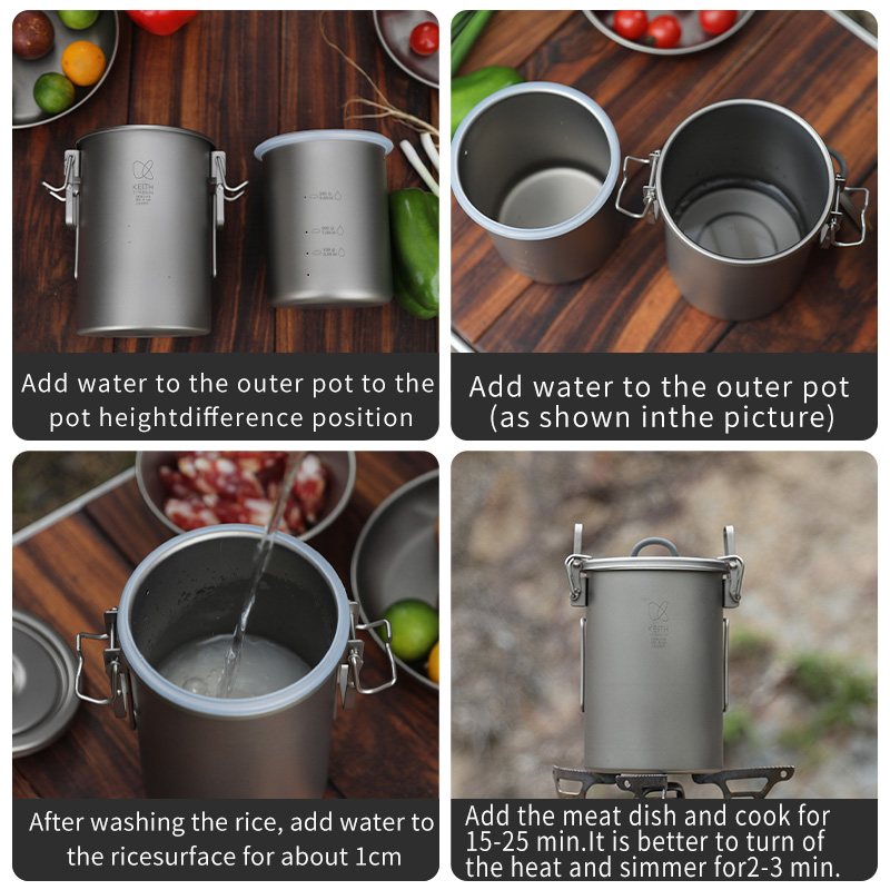 KEITH 純チタン製 炊飯クッカー 900ml 超軽量 折 - Camping Cooking Accessories のレビューと価格
