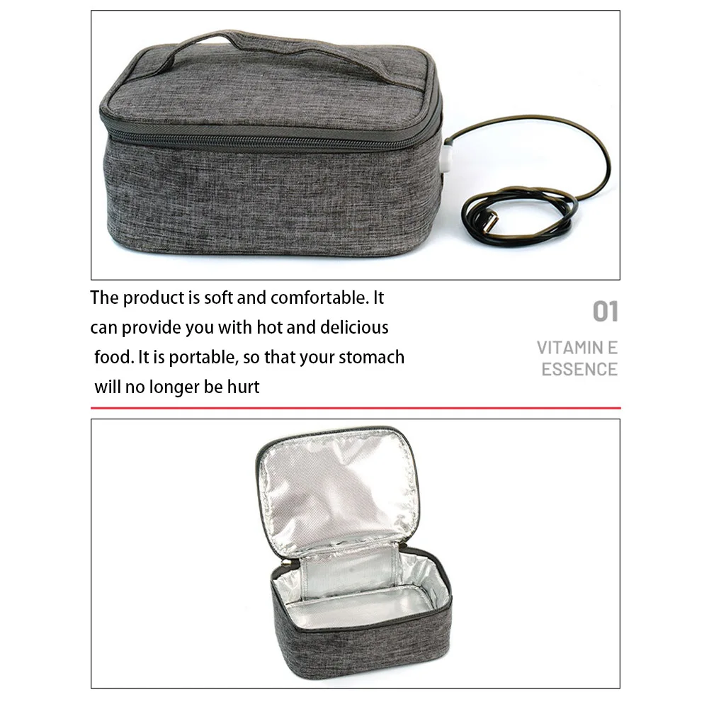 USB電気加熱食品断熱ランチバッグ,ミニ弁当箱,加熱保温バッ - Camping Cooking Accessories のレビューと価格