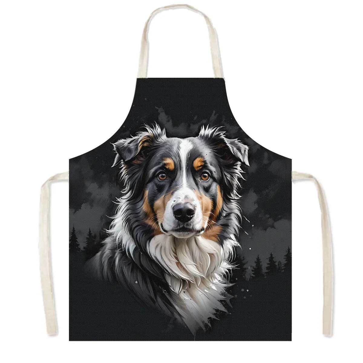カラフルな犬の肖像画キッチンエプロン - 面白い動物グラフィ - Camping Cooking Apron のレビューと価格