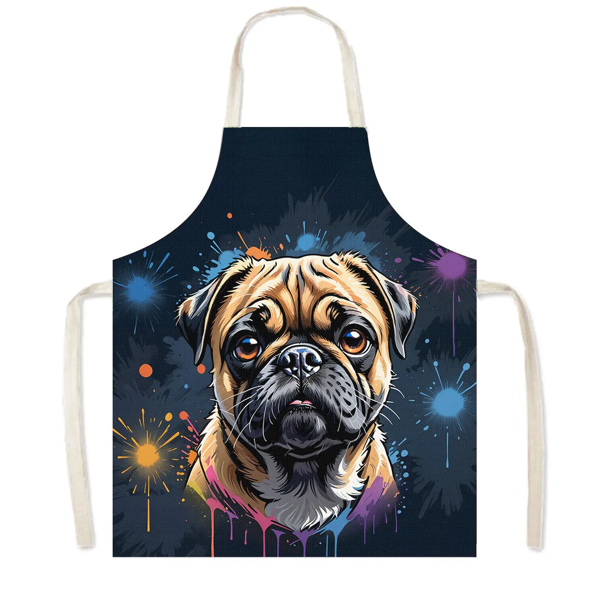 カラフルな犬の肖像画キッチンエプロン - 面白い動物グラフィ - Camping Cooking Apron のレビューと価格
