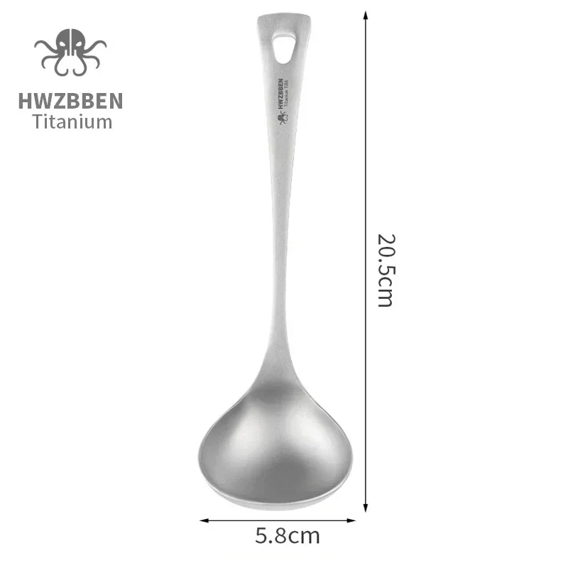 Hwzbben-長いハンドル付きのチタンスープスプーン,キャ - Camping Cooking Handle のレビューと価格