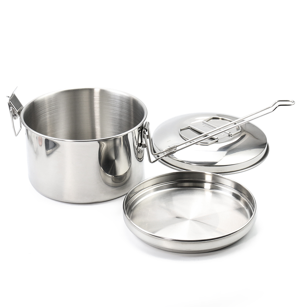 ステンレス鋼キャンプ用吊り下げ鍋 蓋付き ポータブルアウトド - Camping Cooking Pot With Lid のレビューと価格