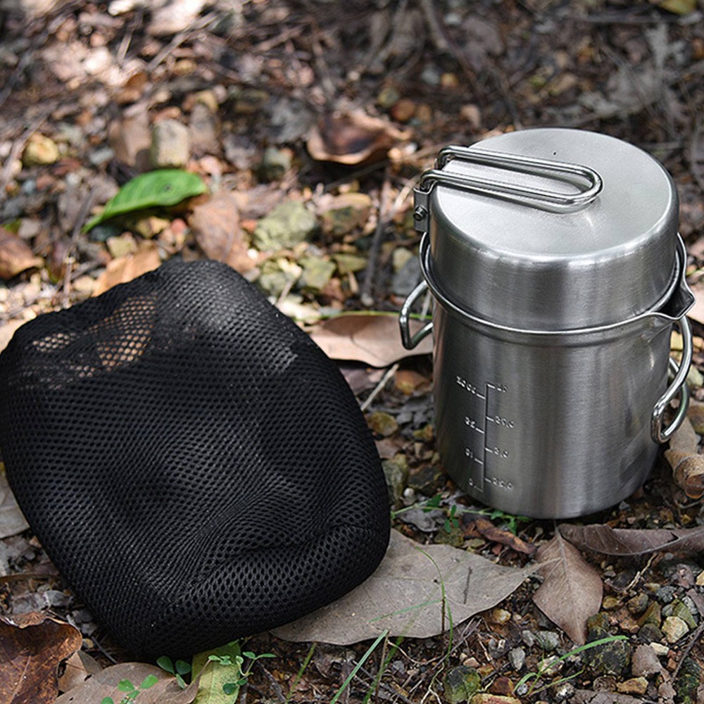 耐久性のあるステンレス鋼キャンプ調理器具セットノンスリップサ - Camping Cooking Pot Stainless Steel のレビューと価格