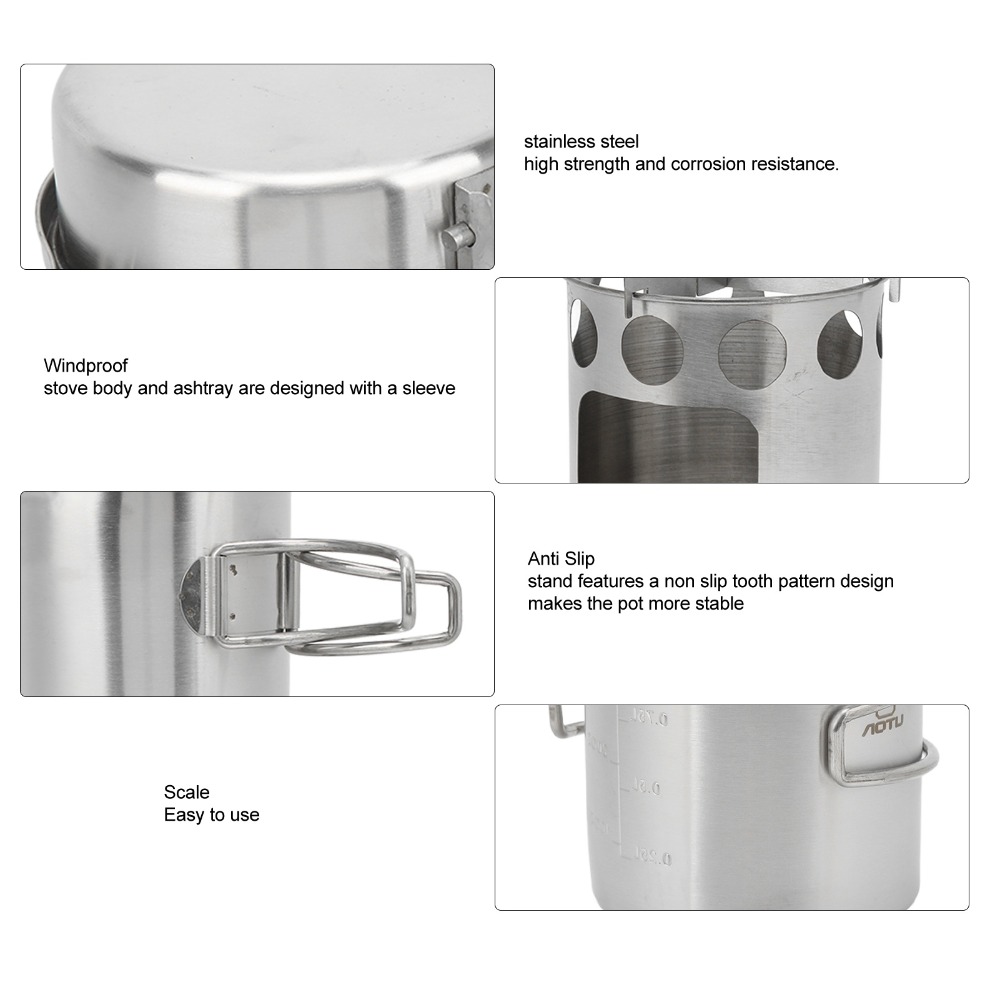 耐久性のあるステンレス鋼キャンプ調理器具セットノンスリップサ - Camping Cooking Pot Stainless Steel のレビューと価格