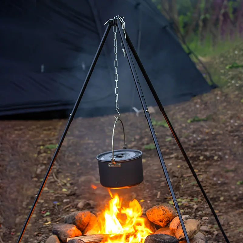 屋外調理用三脚、キャンプ、ピクニック、キャンプファイヤー、ク - Camping Cooking Pot Tripod のレビューと価格