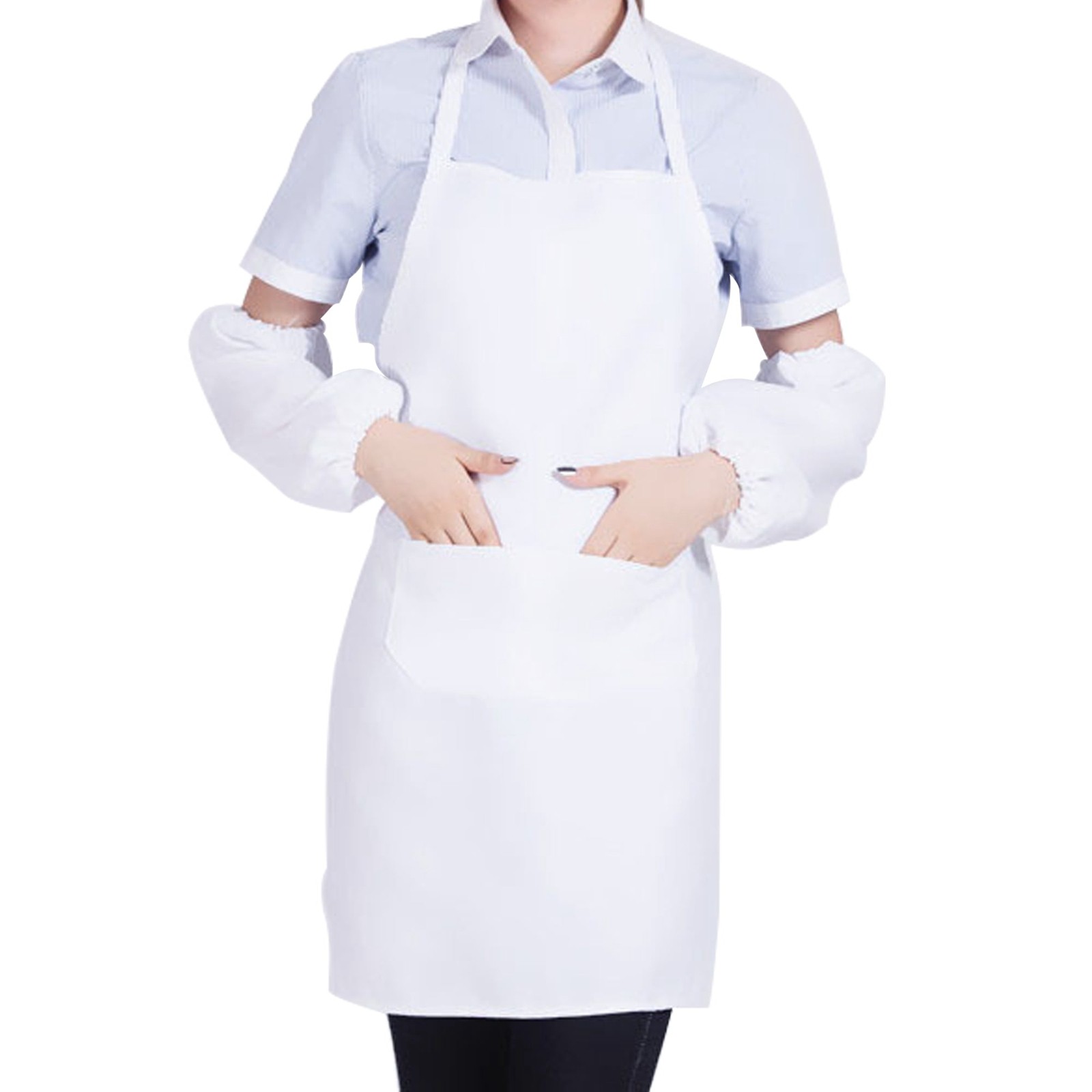 1/3 個白キッチンエプロン女性男性シェフ作業エプロングリル - Camping Cooking Apron のレビューと価格