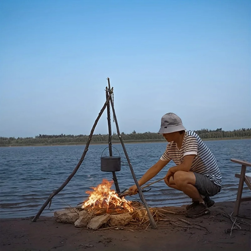 屋外BBQ三脚ポータブル取り外し可能ハンギングラックステンレ - Camping Cooking Pot Tripod のレビューと価格