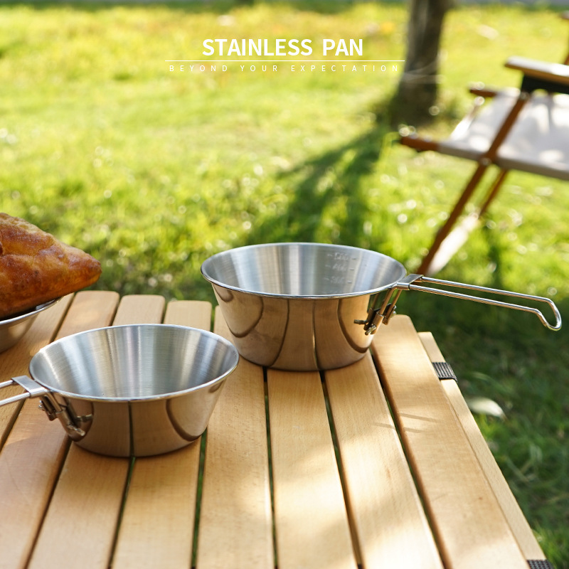 1pc 屋外折りたたみボウルステンレス鋼トラベルスイートカッ - Camping No Cooking Meals のレビューと価格