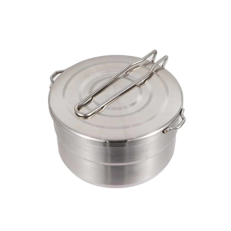 蓋と折りたたみハンドル付き屋外用ステンレス製調理鍋、キャンプ - Camping Cooking Pot With Lid のレビューと価格