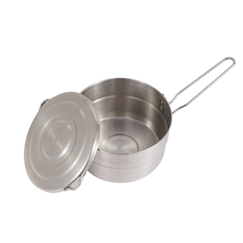 蓋と折りたたみハンドル付き屋外用ステンレス製調理鍋、キャンプ - Camping Cooking Pot With Lid のレビューと価格