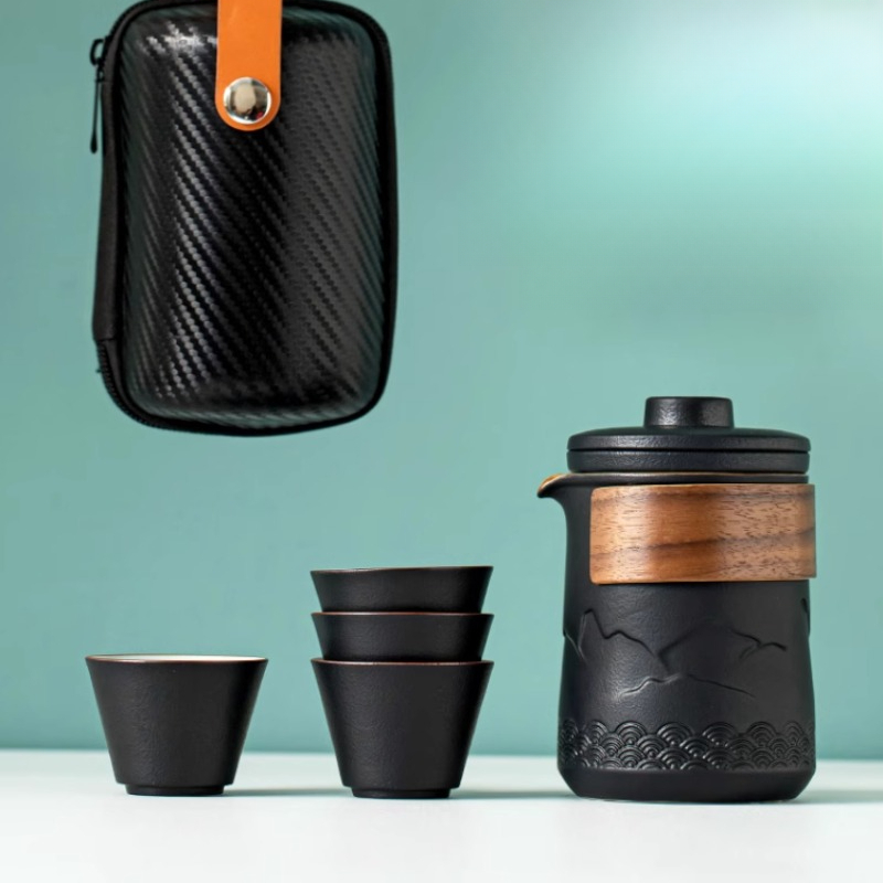 ポータブルトラベルティーセット 1 ポット 1 カップクイッ - Camping Cooking Accessories のレビューと価格