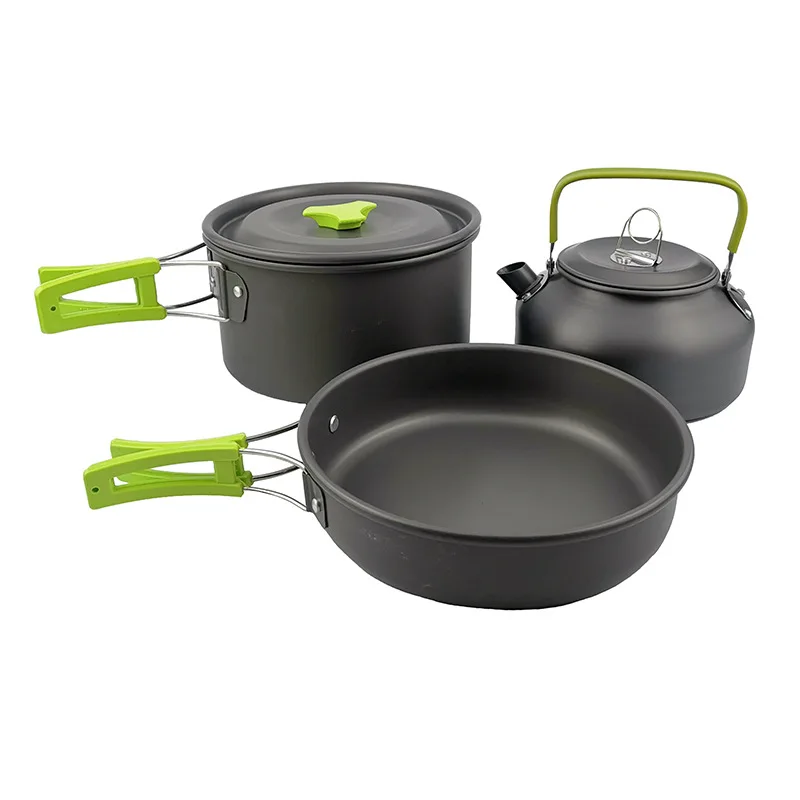 アウトドアポットパンケトルキャンプ調理器具キットハイキングピ - Camping Cooking Kettle のレビューと価格