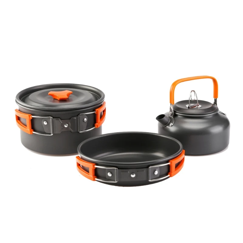 アウトドアポットパンケトルキャンプ調理器具キットハイキングピ - Camping Cooking Kettle のレビューと価格