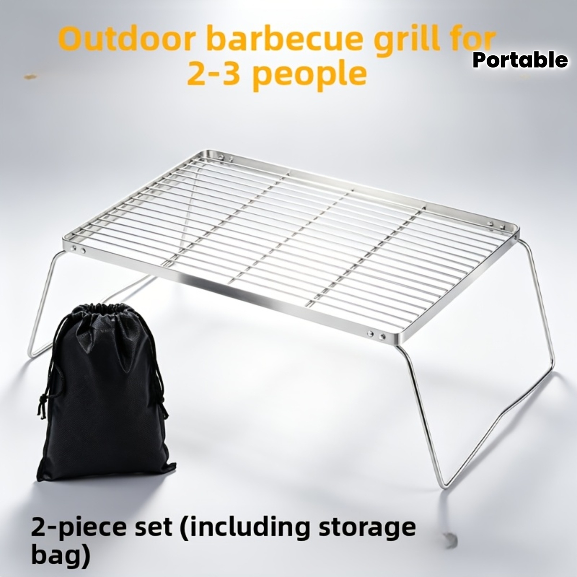 ポータブル折りたたみ式ステンレスキャンプファイヤースタンド  - Campfire Cooking のレビューと価格