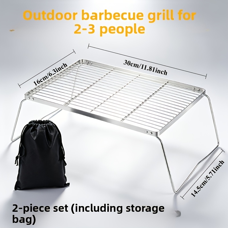 ポータブル折りたたみ式ステンレスキャンプファイヤースタンド  - Campfire Cooking のレビューと価格