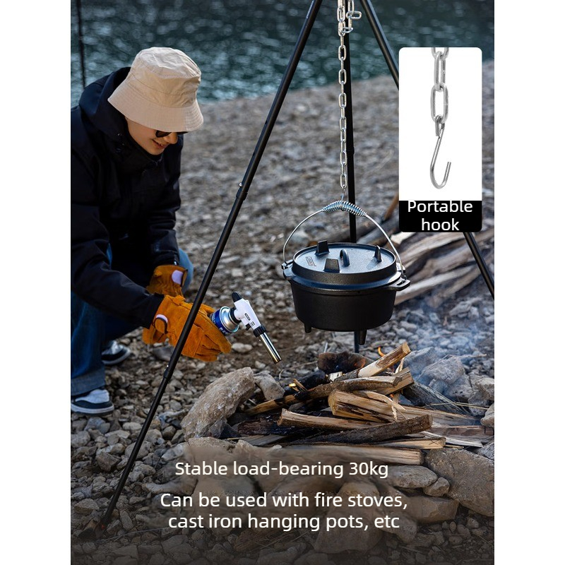 アルミ合金吊り下げポットブラケットステンレス鋼ファイヤースタ - Camping Cooking Pot Tripod のレビューと価格