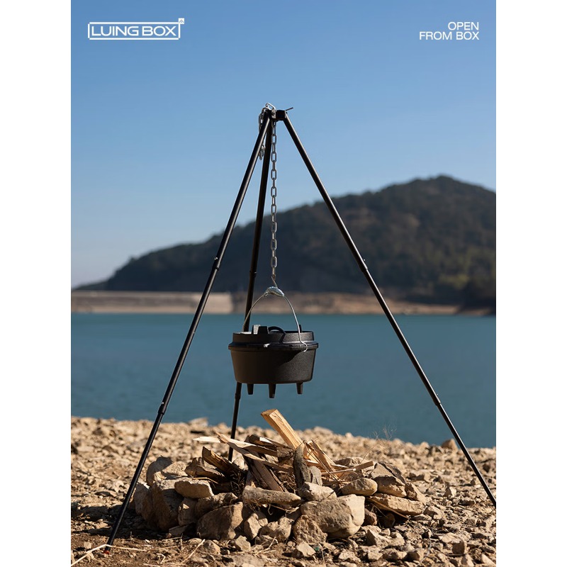 アルミ合金吊り下げポットブラケットステンレス鋼ファイヤースタ - Camping Cooking Pot Tripod のレビューと価格
