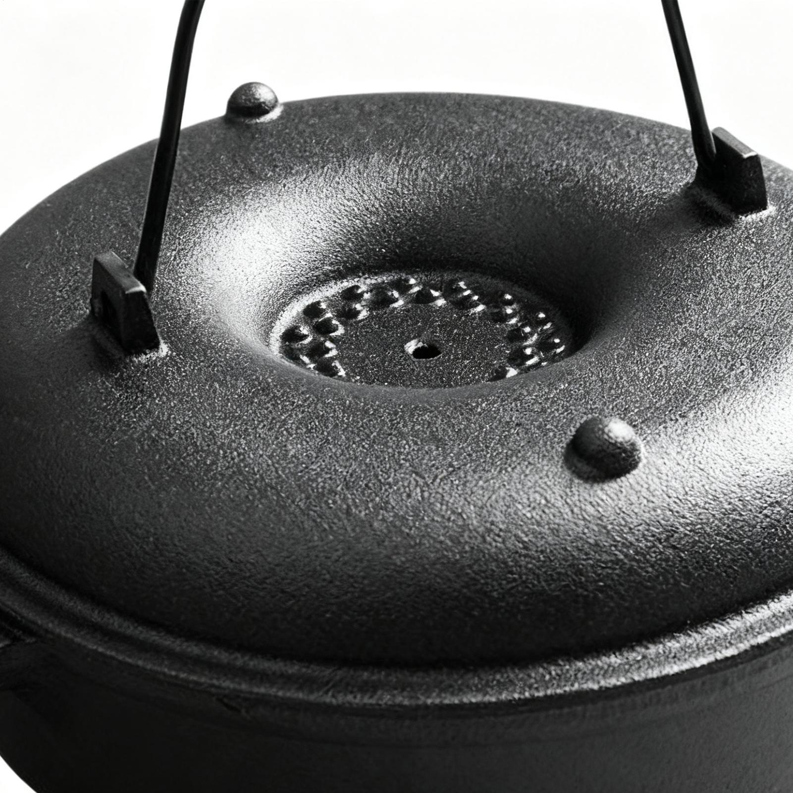 焦げ付き防止の調理器具、取っ手付き鋳鉄製キャンプダッチオーブ - Camping Cooking Pot With Lid のレビューと価格