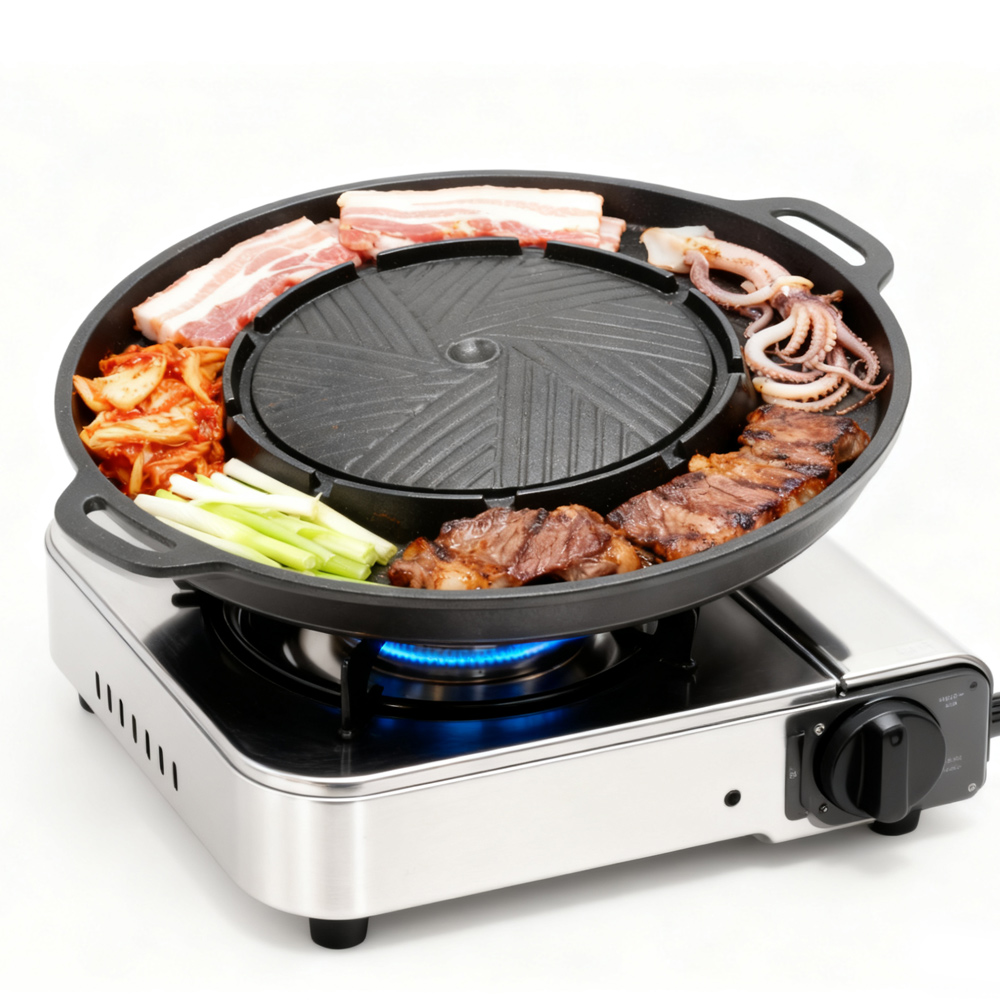 KOSUN 韓国式BBQグリルパン 2 in 1 丸型バーベ - Camping Cooking Disc のレビューと価格