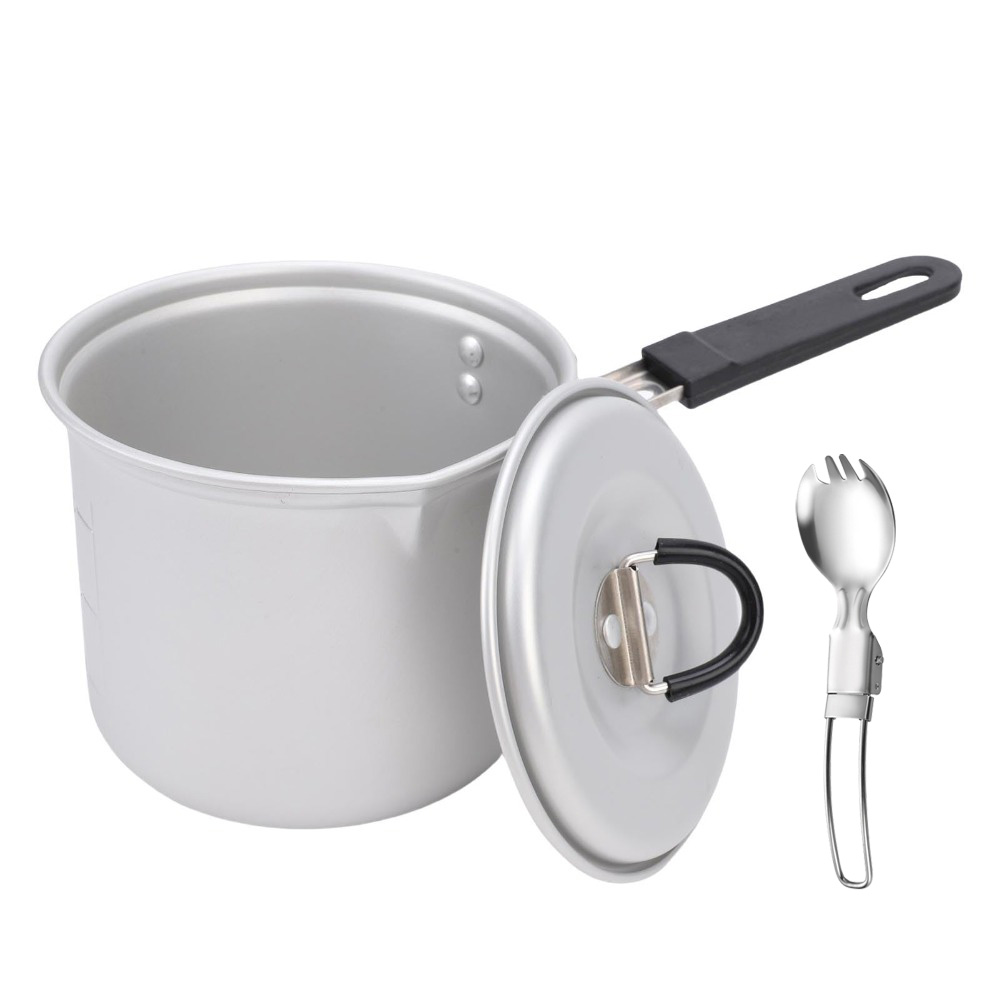 キャンプ用調理鍋、770mlポータブルアルミ合金製調理鍋、蓋 - Camping Cooking Pot With Lid のレビューと価格
