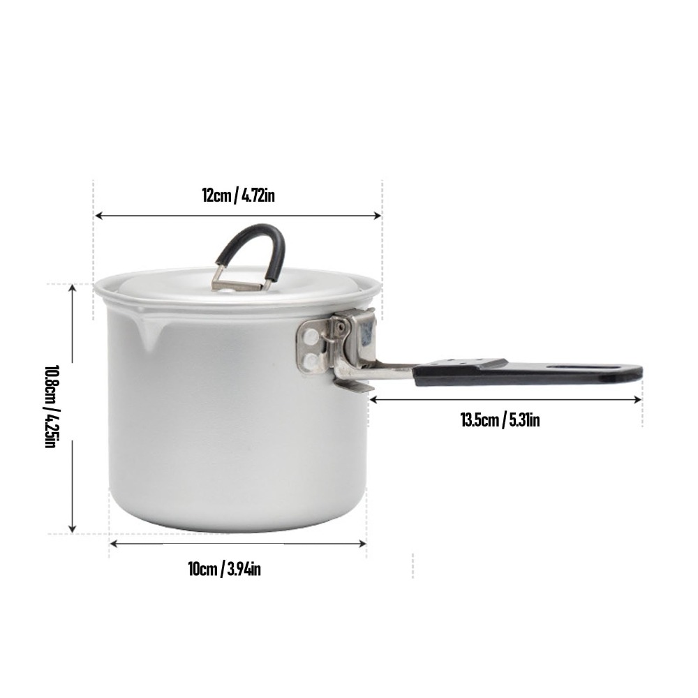 キャンプ用調理鍋、770mlポータブルアルミ合金製調理鍋、蓋 - Camping Cooking Pot With Lid のレビューと価格
