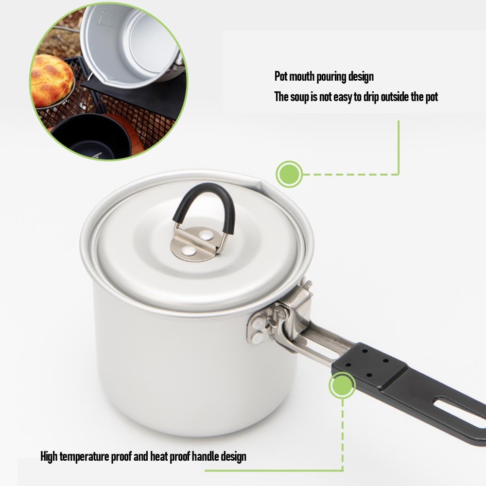 キャンプ用調理鍋、770mlポータブルアルミ合金製調理鍋、蓋 - Camping Cooking Pot With Lid のレビューと価格