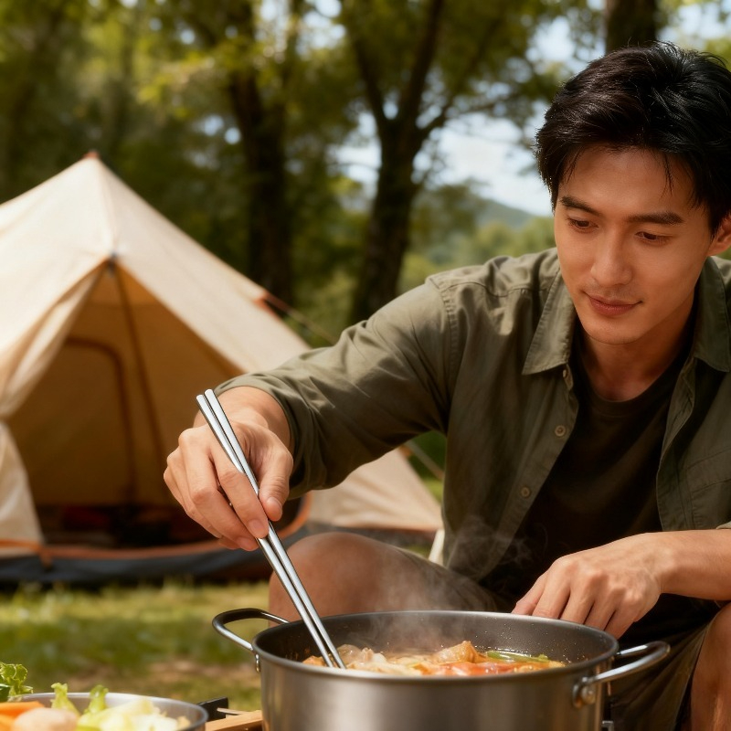 耐久性のあるポータブルチタン箸 23.5cm 家庭旅行や毎日 - Camping No Cooking Meals のレビューと価格