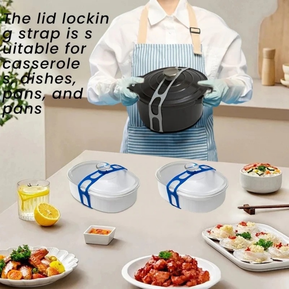 ユニバーサル鍋蓋ホルダーシリコン弾性バンド再利用可能な蓋スト - Camping Cooking Pot With Lid のレビューと価格