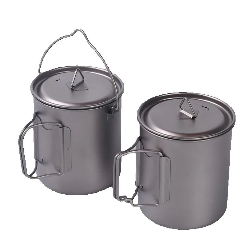 キャンプ用超軽量折りたたみハンドル付きチタンカップ,調理鍋, - Camping Cooking Handle のレビューと価格