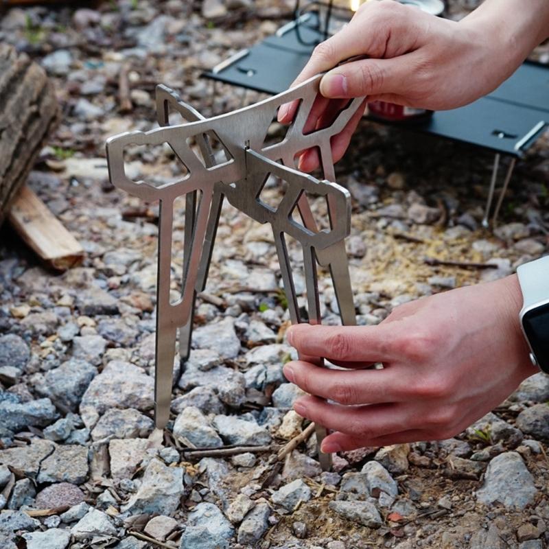 屋外調理用55kd折りたたみ式キャンプストーブベースステンレ - Camping Cooking Pot Tripod のレビューと価格